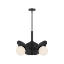 Three Light Chandelier<br /><span style="color:#4AB0CE;">Entrega: 4-10 dias en USA</span><br /><span style="color:#4AB0CE;font-size:60%;">PREGUNTE POR ENTREGA EN PANAMA</span><br />Collection: Plume<br />Finish: Matte Black/Opal Glass