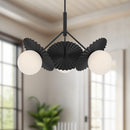 Alora - CH501334MBOP - Three Light Chandelier - Plume - Matte Black/Opal Glass
