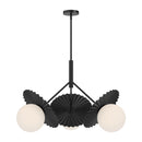 Alora - CH501334MBOP - Three Light Chandelier - Plume - Matte Black/Opal Glass