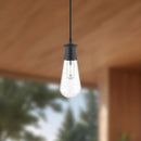 Alora - EP464001BKCB - One Light Outdoor Pendant - Marcel - Clear Bubble Glass/Textured Black