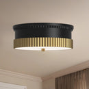 Alora - FM416114MBBG - Three Light Flush Mount - Rue - Matte Black/Brushed Gold
