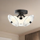 Alora - FM417604MBCR - LED Flush Mount - Hera - Matte Black/Clear Ribbed Glass
