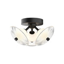 LED Flush Mount<br /><span style="color:#4AB0CE;">Entrega: 4-10 dias en USA</span><br /><span style="color:#4AB0CE;font-size:60%;">PREGUNTE POR ENTREGA EN PANAMA</span><br />Collection: Hera<br />Finish: Matte Black/Clear Ribbed Glass