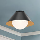 Alora - FM485214MBOP - One Light Flush Mount - Remy - Matte Black/Opal Glass