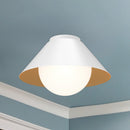 Alora - FM485214WHOP - One Light Flush Mount - Remy - White/Opal Glass