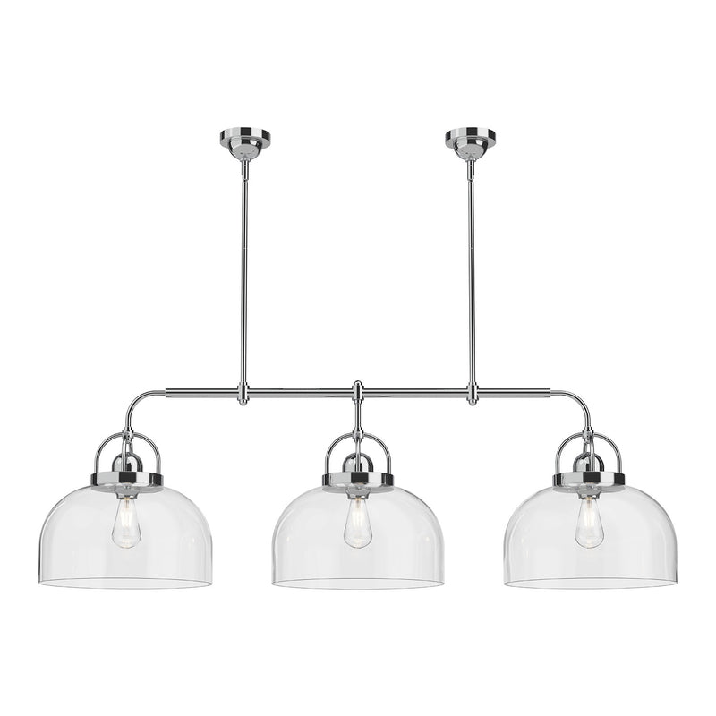 Three Light Linear Pendant<br /><span style="color:#4AB0CE;">Entrega: 4-10 dias en USA</span><br /><span style="color:#4AB0CE;font-size:60%;">PREGUNTE POR ENTREGA EN PANAMA</span><br />Collection: Lancaster<br />Finish: Chrome