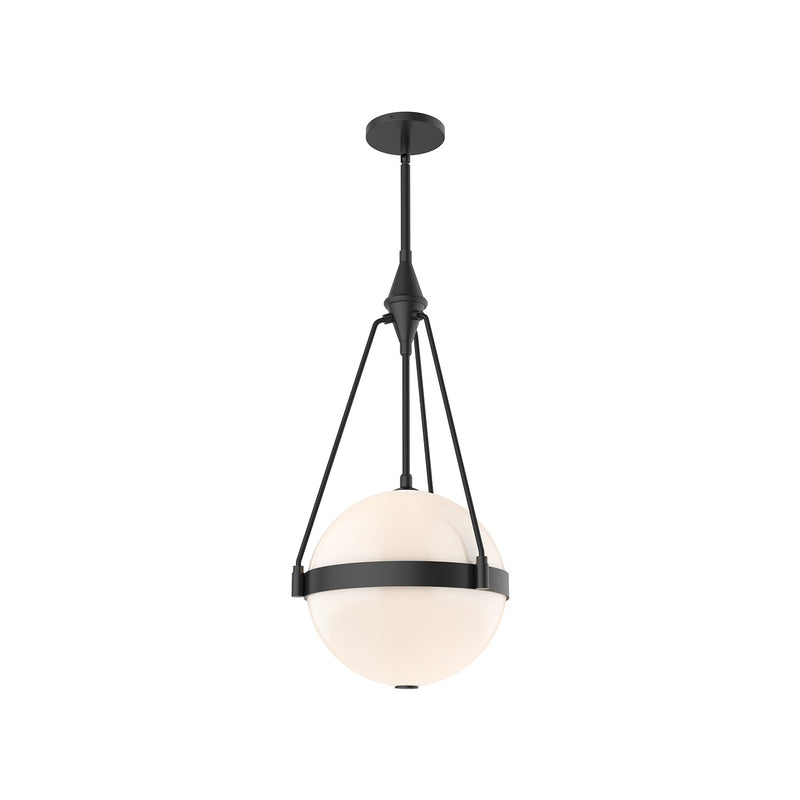 Alora - PD406414MBGO - Three Light Pendant - Harmony - Matte Black/Glossy Opal Glass