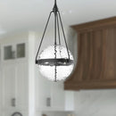 Four Light Pendant<br /><span style="color:#4AB0CE;">Entrega: 4-10 dias en USA</span><br /><span style="color:#4AB0CE;font-size:60%;">PREGUNTE POR ENTREGA EN PANAMA</span><br />Collection: Harmony<br />Finish: Matte Black/Clear Water Glass