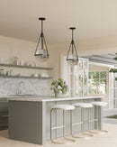 Alora - PD406418MBWC - Four Light Pendant - Harmony - Matte Black/Clear Water Glass