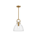 One Light Pendant<br /><span style="color:#4AB0CE;">Entrega: 4-10 dias en USA</span><br /><span style="color:#4AB0CE;font-size:60%;">PREGUNTE POR ENTREGA EN PANAMA</span><br />Collection: Waldo<br />Finish: Aged Gold/Clear