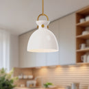 Alora - PD411811AGGO - One Light Pendant - Waldo - Aged Gold/Glossy Opal Glass