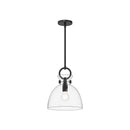 One Light Pendant<br /><span style="color:#4AB0CE;">Entrega: 4-10 dias en USA</span><br /><span style="color:#4AB0CE;font-size:60%;">PREGUNTE POR ENTREGA EN PANAMA</span><br />Collection: Waldo<br />Finish: Matte Black/Clear Glass