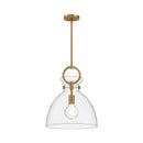 One Light Pendant<br /><span style="color:#4AB0CE;">Entrega: 4-10 dias en USA</span><br /><span style="color:#4AB0CE;font-size:60%;">PREGUNTE POR ENTREGA EN PANAMA</span><br />Collection: Waldo<br />Finish: Aged Gold/Clear
