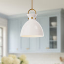 Alora - PD411814AGGO - One Light Pendant - Waldo - Aged Gold/Glossy Opal Glass