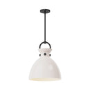 One Light Pendant<br /><span style="color:#4AB0CE;">Entrega: 4-10 dias en USA</span><br /><span style="color:#4AB0CE;font-size:60%;">PREGUNTE POR ENTREGA EN PANAMA</span><br />Collection: Waldo<br />Finish: Matte Black/Glossy Opal Glass