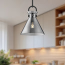 Alora - PD412511MBSM - One Light Pendant - Emerson - Matte Black/Smoked Glass
