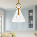 Alora - PD412514AGCL - One Light Pendant - Emerson - Aged Gold/Clear Glass