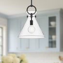 Alora - PD412514MBCL - One Light Pendant - Emerson - Matte Black/Clear Glass
