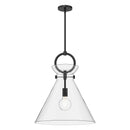 Alora - PD412518MBCL - One Light Pendant - Emerson - Matte Black/Clear Glass