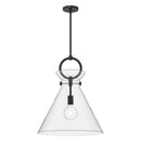 Alora - PD412518MBCL - One Light Pendant - Emerson - Matte Black/Clear Glass