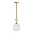 One Light Pendant<br /><span style="color:#4AB0CE;">Entrega: 4-10 dias en USA</span><br /><span style="color:#4AB0CE;font-size:60%;">PREGUNTE POR ENTREGA EN PANAMA</span><br />Collection: Celia<br />Finish: Brushed Gold/Opal Glass
