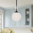 Alora - PD415308MBOP - One Light Pendant - Celia - Matte Black/Opal Glass