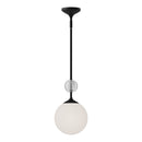 One Light Pendant<br /><span style="color:#4AB0CE;">Entrega: 4-10 dias en USA</span><br /><span style="color:#4AB0CE;font-size:60%;">PREGUNTE POR ENTREGA EN PANAMA</span><br />Collection: Celia<br />Finish: Matte Black/Opal Glass