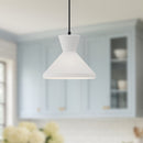 Alora - PD473710MBOP - One Light Pendant - Betty - Matte Black/Opal Glass