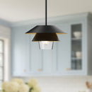 Alora - PD475113MBCL - One Light Pendant - Tetsu - Matte Black/Clear Glass