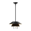 One Light Pendant<br /><span style="color:#4AB0CE;">Entrega: 4-10 dias en USA</span><br /><span style="color:#4AB0CE;font-size:60%;">PREGUNTE POR ENTREGA EN PANAMA</span><br />Collection: Tetsu<br />Finish: Matte Black/Clear Glass
