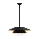 One Light Pendant<br /><span style="color:#4AB0CE;">Entrega: 4-10 dias en USA</span><br /><span style="color:#4AB0CE;font-size:60%;">PREGUNTE POR ENTREGA EN PANAMA</span><br />Collection: Tetsu<br />Finish: Matte Black/Clear Glass
