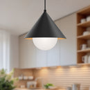 Alora - PD485214MBOP - One Light Pendant - Remy - Matte Black/Opal Glass