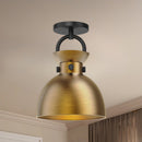 Alora - SF411309MBAG - One Light Semi-Flush Mount - Waldo - Matte Black/Aged Gold