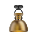 One Light Semi-Flush Mount<br /><span style="color:#4AB0CE;">Entrega: 4-10 dias en USA</span><br /><span style="color:#4AB0CE;font-size:60%;">PREGUNTE POR ENTREGA EN PANAMA</span><br />Collection: Waldo<br />Finish: Matte Black/Aged Gold