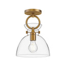 Alora - SF411809AGCL - One Light Semi-Flush Mount - Waldo - Aged Gold/Clear
