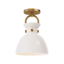 Alora - SF411809AGGO - One Light Semi-Flush Mount - Waldo - Aged Gold/Glossy Opal Glass