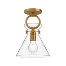 Alora - SF412509AGCL - One Light Semi-Flush Mount - Emerson - Aged Gold/Clear