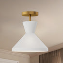 Alora - SF473710AGOP - One Light Semi-Flush Mount - Betty - Aged Gold/Opal Glass