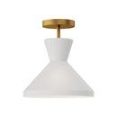 One Light Semi-Flush Mount<br /><span style="color:#4AB0CE;">Entrega: 4-10 dias en USA</span><br /><span style="color:#4AB0CE;font-size:60%;">PREGUNTE POR ENTREGA EN PANAMA</span><br />Collection: Betty<br />Finish: Aged Gold/Opal Glass