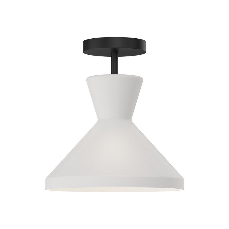 Alora - SF473710MBOP - One Light Semi-Flush Mount - Betty - Matte Black/Opal Glass