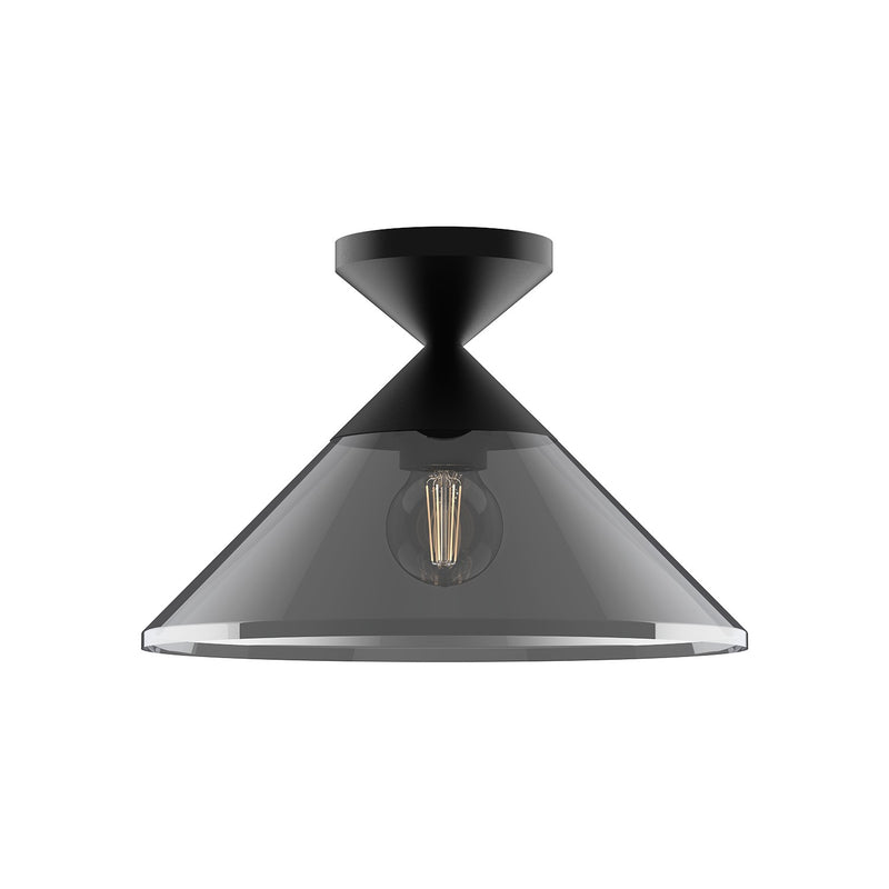 Alora - SF521012MBSM - One Light Semi-Flush Mount - Mauer - Matte Black/Smoked