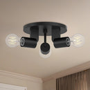 Alora - SF607003MB - Three Light Semi-Flush Mount - Claire - Matte Black