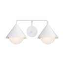 Two Light Vanity<br /><span style="color:#4AB0CE;">Entrega: 4-10 dias en USA</span><br /><span style="color:#4AB0CE;font-size:60%;">PREGUNTE POR ENTREGA EN PANAMA</span><br />Collection: Remy<br />Finish: White/Opal Glass