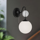 Alora - WV415306MBOP - One Light Wall Sconce - Celia - Matte Black/Opal Glass