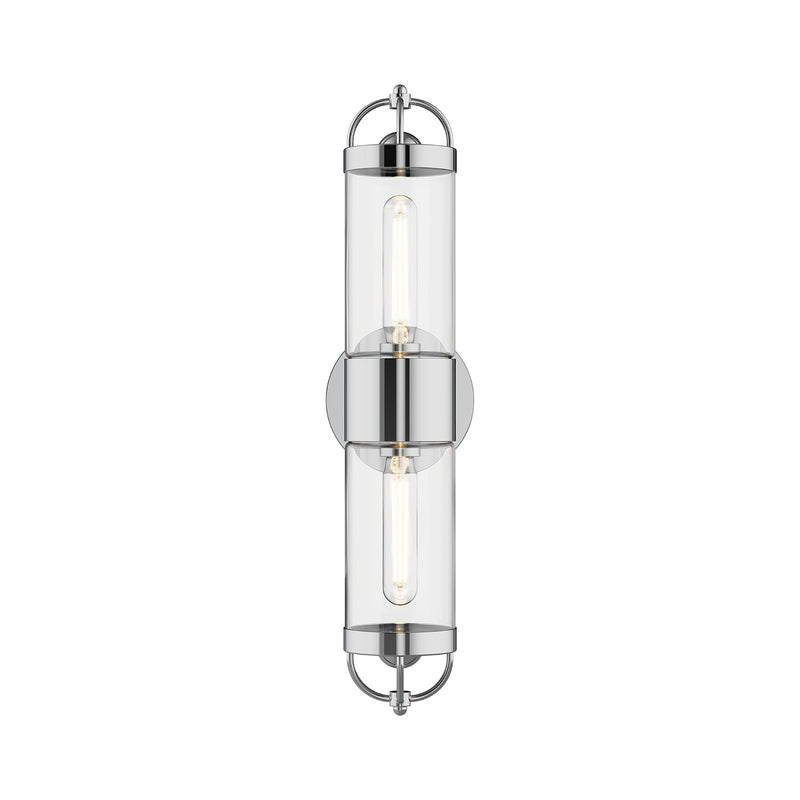 Two Light Wall Sconce<br /><span style="color:#4AB0CE;">Entrega: 4-10 dias en USA</span><br /><span style="color:#4AB0CE;font-size:60%;">PREGUNTE POR ENTREGA EN PANAMA</span><br />Collection: Lancaster<br />Finish: Chrome