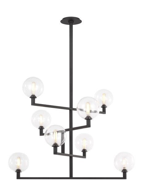 Visual Comfort Modern - 700GMBCB - Eight Light Chandelier - Gambit - Nightshade Black