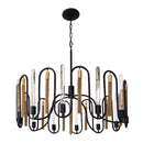 Varaluz - 354P12MBAG - 12 Light Pendant - Darden - Matte Black/Antique Gold