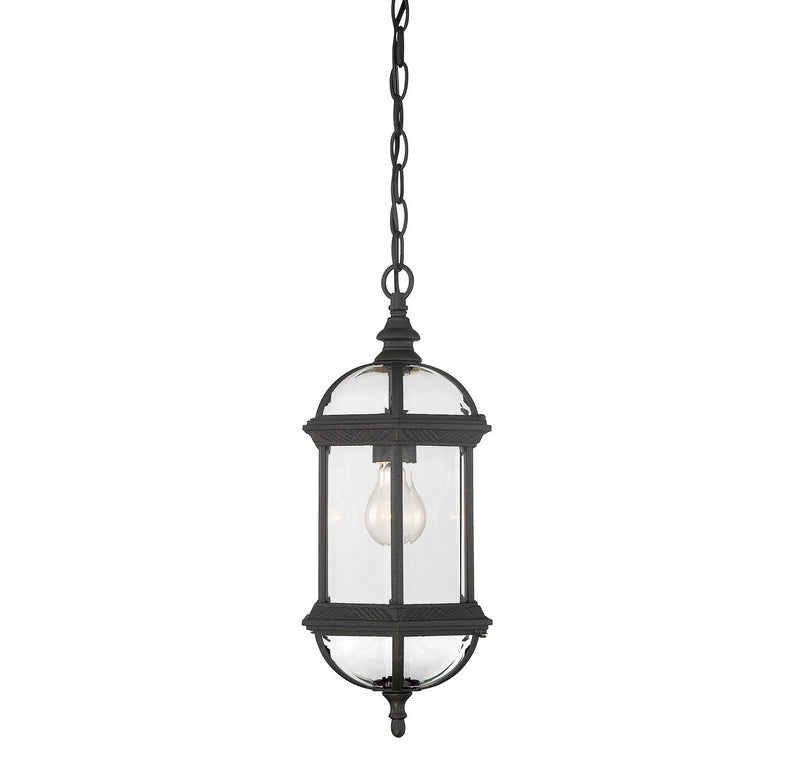 One Light Hanging Lantern<br /><span style="color:#4AB0CE;">Entrega: 4-10 dias en USA</span><br /><span style="color:#4AB0CE;font-size:60%;">PREGUNTE POR ENTREGA EN PANAMA</span><br />Collection: Kensington<br />Finish: Textured Black