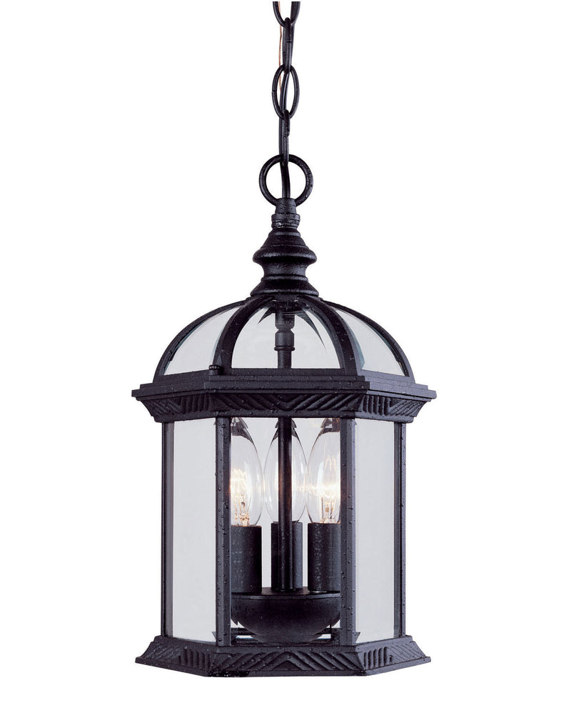 Three Light Hanging Lantern<br /><span style="color:#4AB0CE;">Entrega: 4-10 dias en USA</span><br /><span style="color:#4AB0CE;font-size:60%;">PREGUNTE POR ENTREGA EN PANAMA</span><br />Collection: Kensington<br />Finish: Textured Black