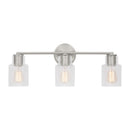 Three Light Bath<br /><span style="color:#4AB0CE;">Entrega: 4-10 dias en USA</span><br /><span style="color:#4AB0CE;font-size:60%;">PREGUNTE POR ENTREGA EN PANAMA</span><br />Collection: Sayward<br />Finish: Brushed Steel
